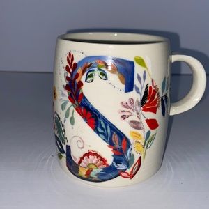 Anthropologie Starla M. Hoffman “S” Monogram Mug